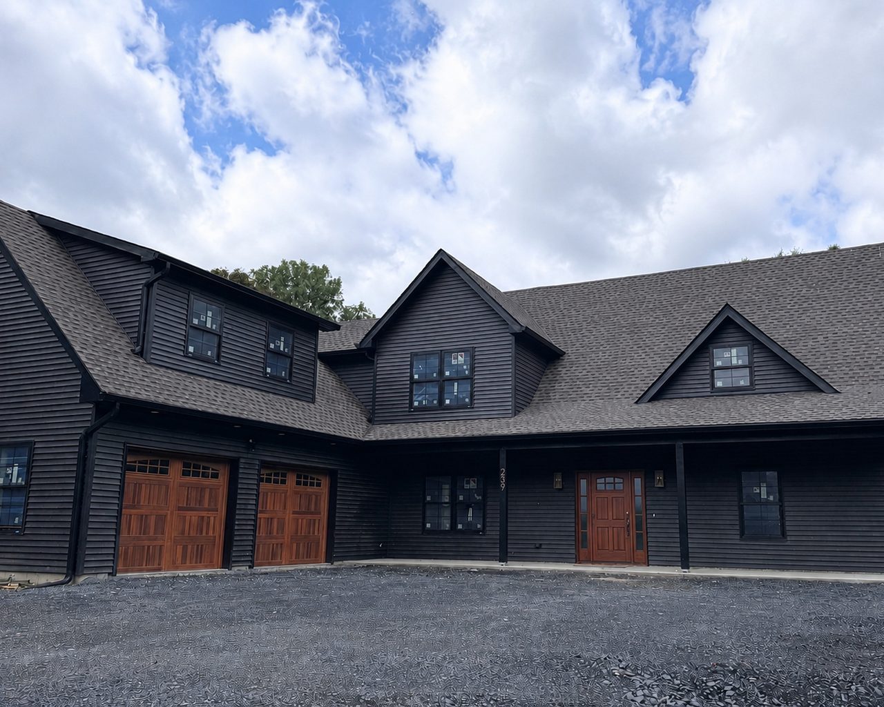 Custom home — completed dark-clad exterior, Town of Monroe, NY